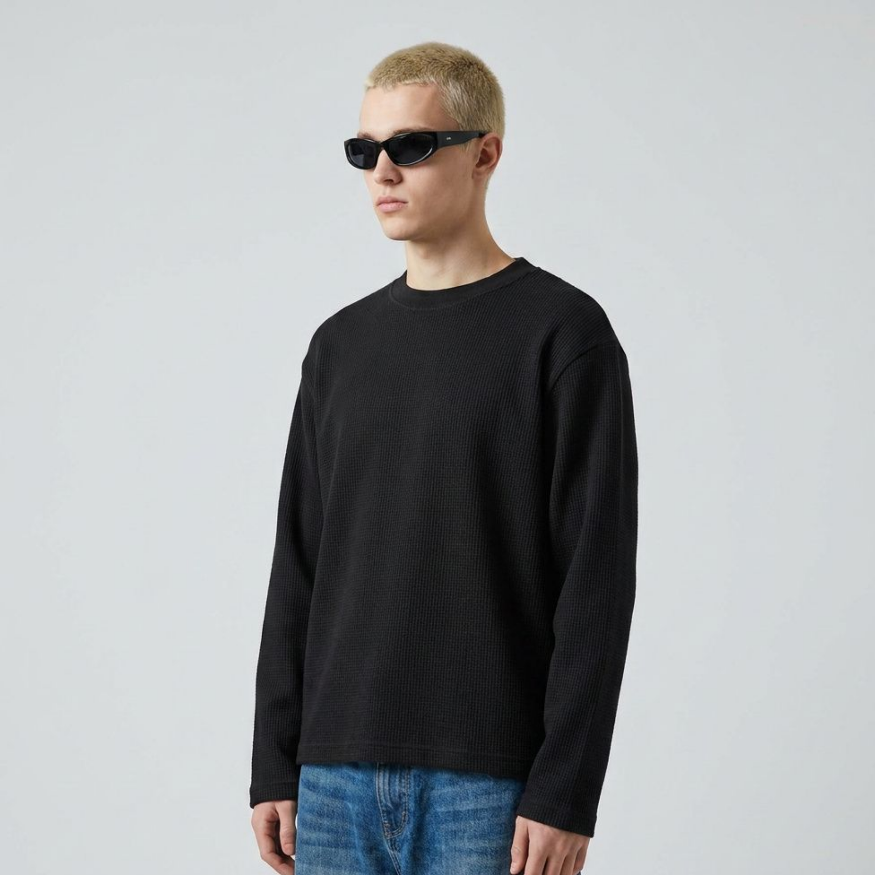 OVERSIZED WAFFLE FULL SLEEVES T-SHIRT