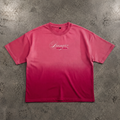 Pink sunfade ombre wash boxy fit t-shirt