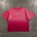 Pink sunfade ombre wash boxy fit t-shirt