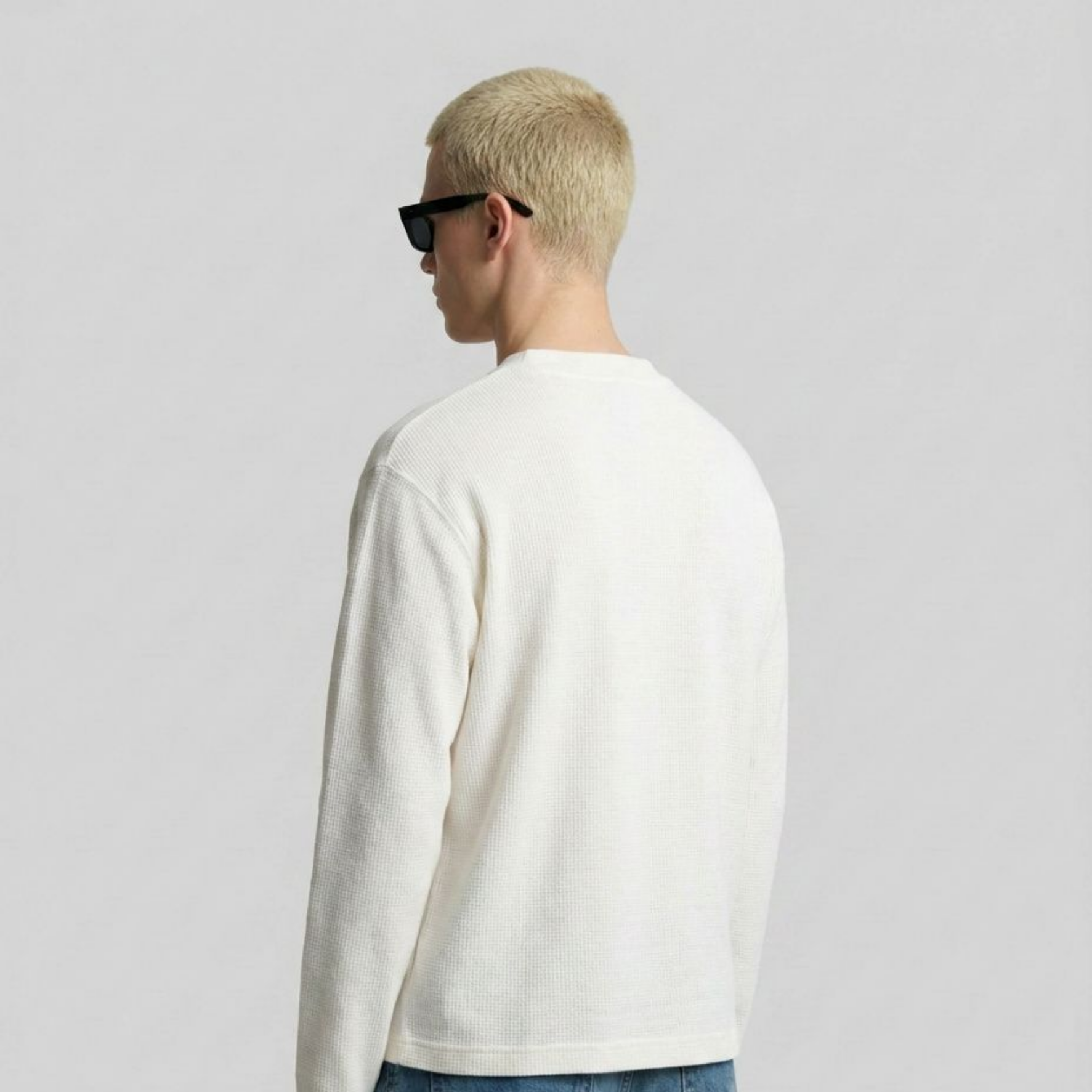 White oversized waffle t-shirt