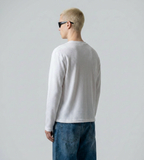 White henley oversized waffle t-shirt