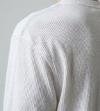 White henley oversized waffle t-shirt