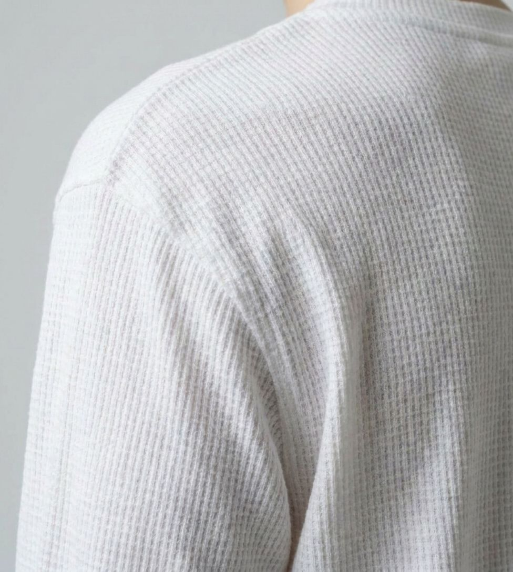 White henley oversized waffle t-shirt