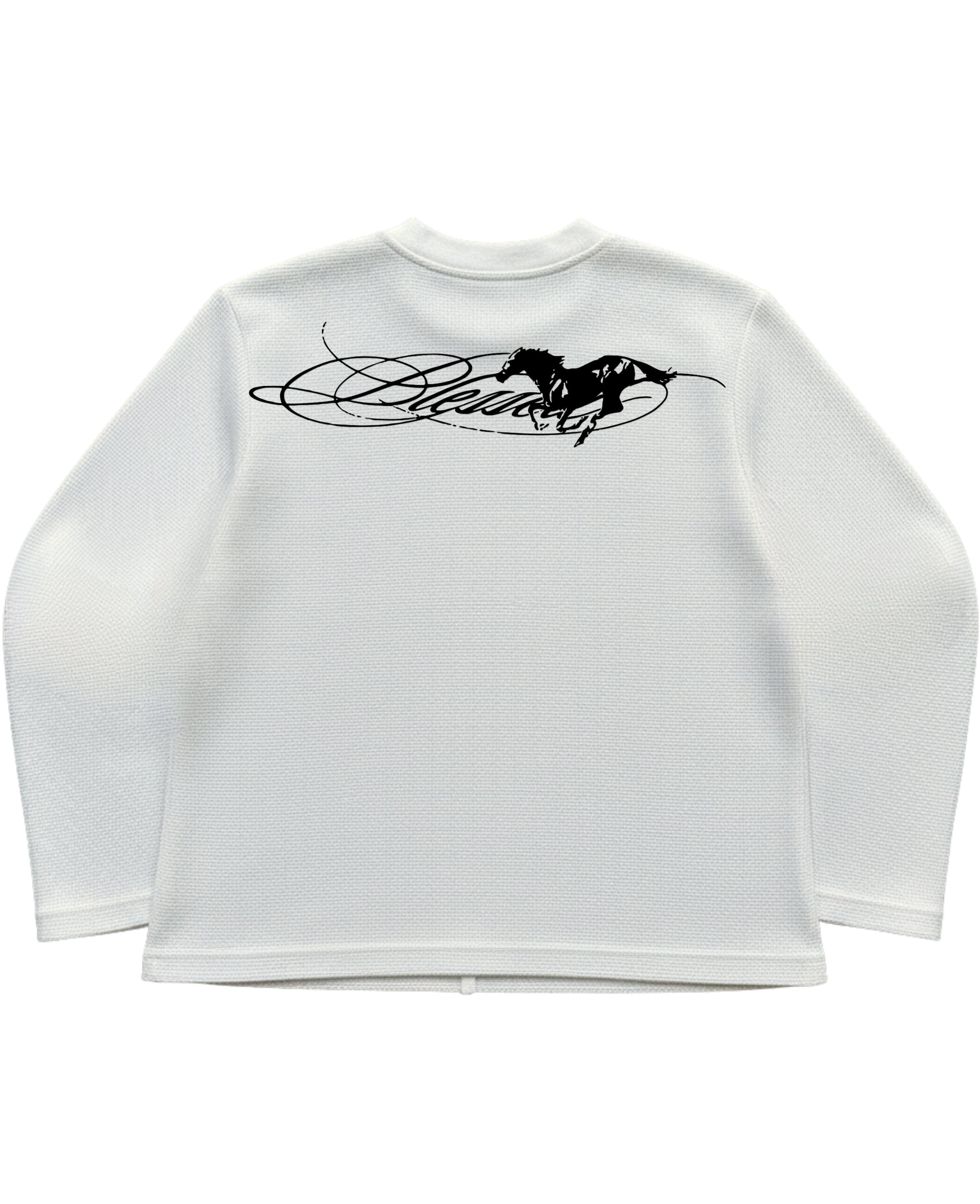 Off-white waffle knit oversized full-sleeve Back Design