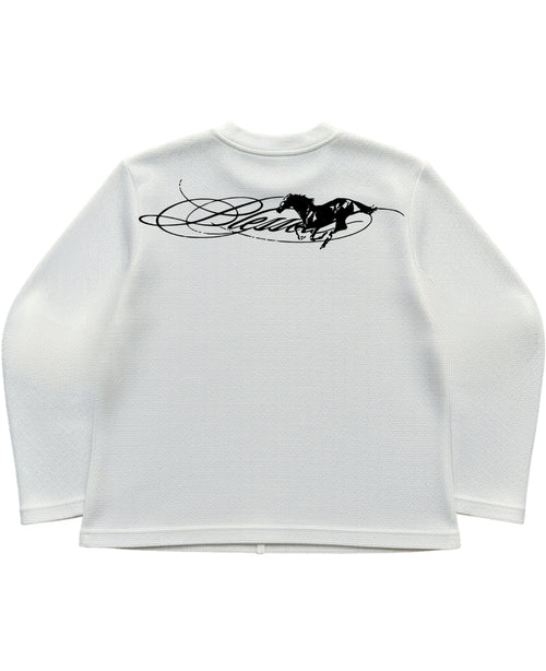 Off-white waffle knit oversized full-sleeve Back Design