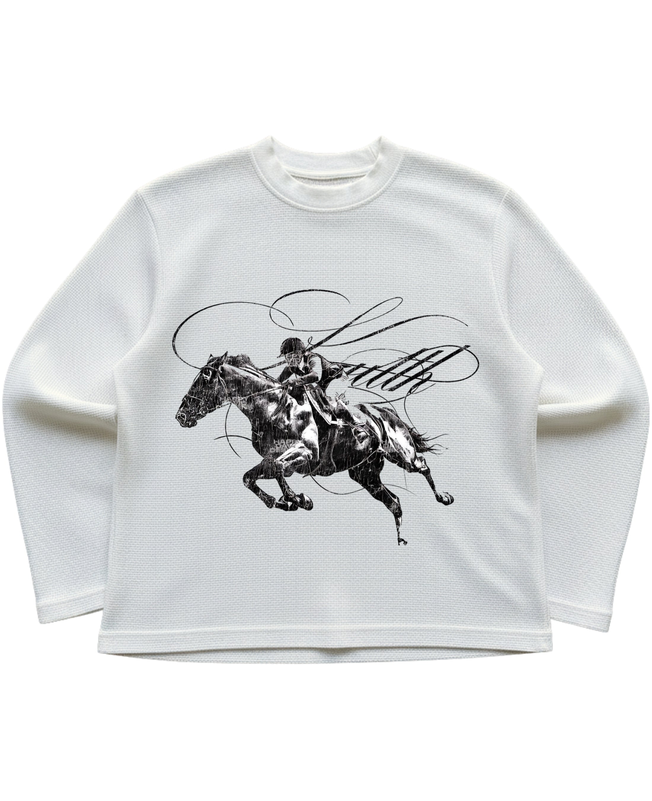 Off-white waffle knit oversized full-sleeve Front Design