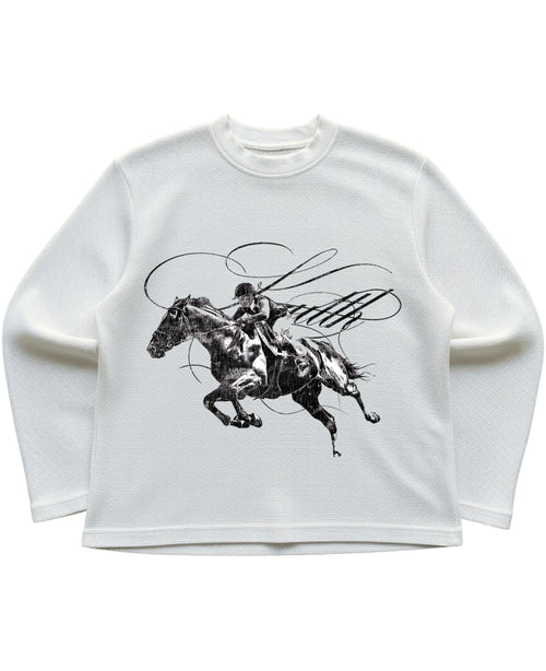 Off-white waffle knit oversized full-sleeve Front Design