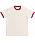 Off White & Maroon Ringer tee Front Design